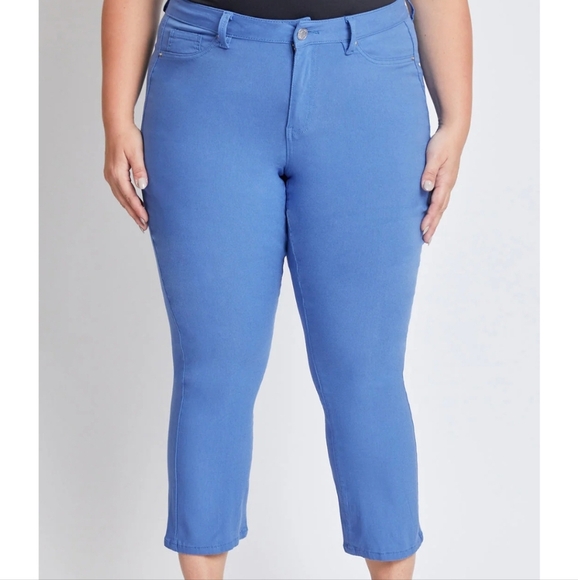 NWT YMI Hyperstretched High Waist Cropped Pants Jewel Tone Sporty Size 1X - Picture 1 of 8
